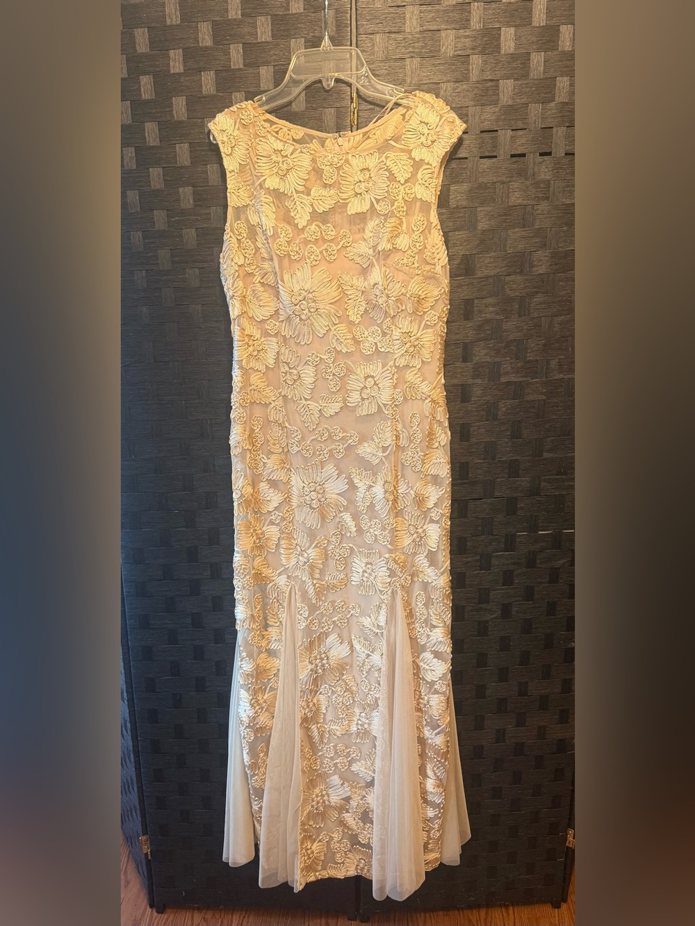 Alex Evenings Ivory Floral Lace Maxi Dress